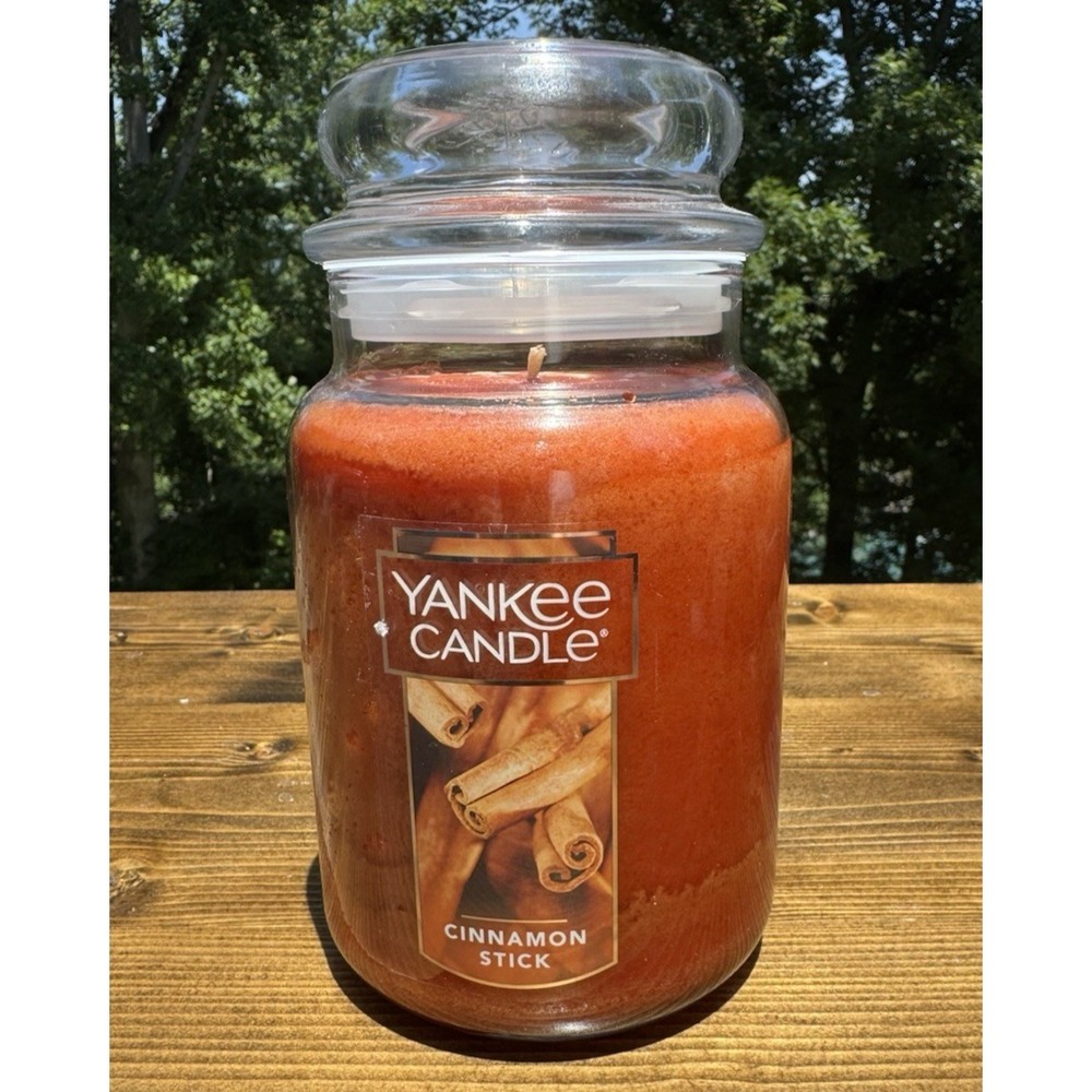 Yankee Candle Cinnamon Stick 22 Oz Large Jar Candle Unused Glass Lid USA